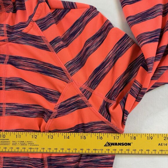 Lukka Women's Striped Zip Up Hoodie Size Medium Athletic Slim Fit Orange &Purple - Picture 10 of 11